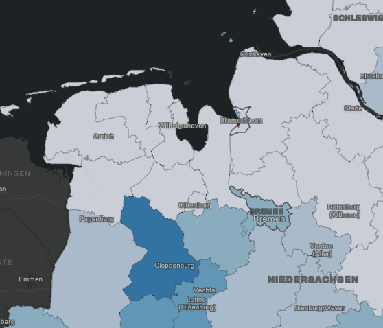 Tagesaktuell: Die Corona-Inzidenz nach Landkreisen